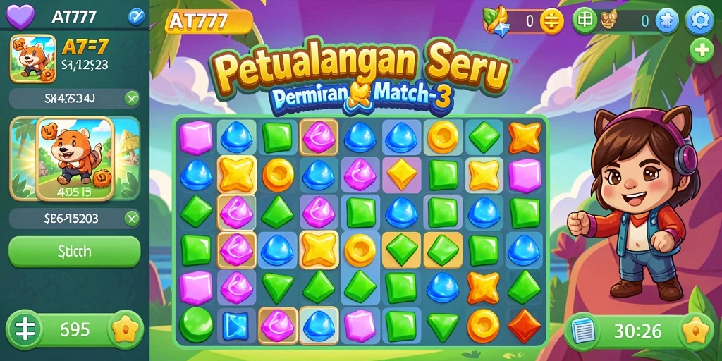 Gameplay seru AT777 dengan grafis cerah dan menantang.