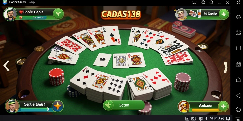 Tampilan gameplay menarik dari CADAS138 saat bermain Gaple.