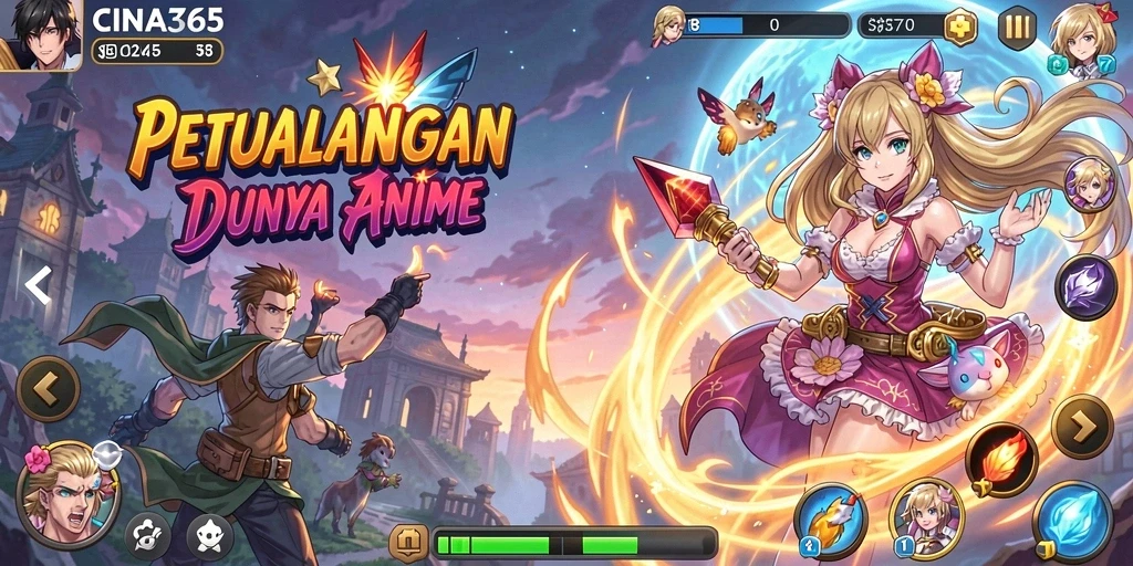 Screenshot CINA365 menampilkan pertarungan seru dalam dunia anime.