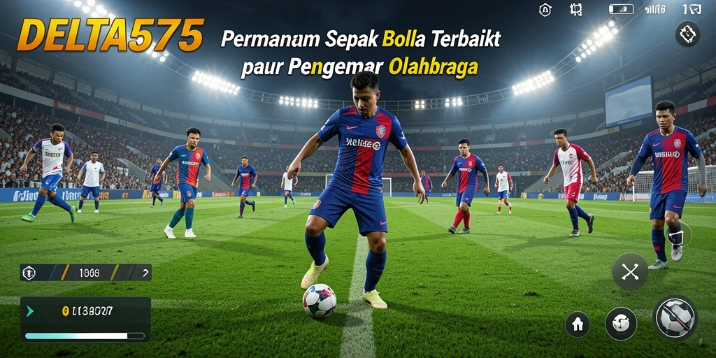 Tampilan gameplay aksi sepak bola yang mendebarkan di DELTA575.
