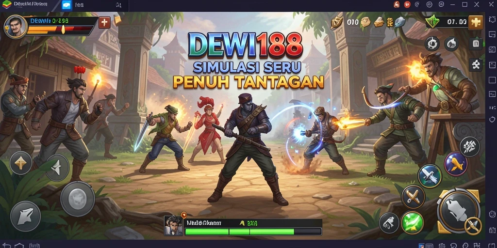 Tampilan antarmuka DEWI188 dengan elemen gameplay yang dinamis.