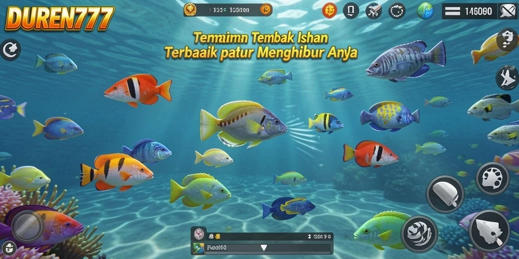 Tangkapan screenshot gameplay DUREN777 dengan aksi tembak ikan yang intens.