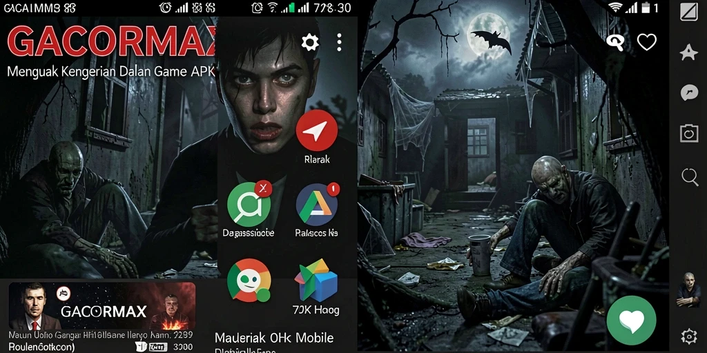 Screenshot gameplay GACORMAX menampilkan suasana mencekam dan tantangan menakutkan.