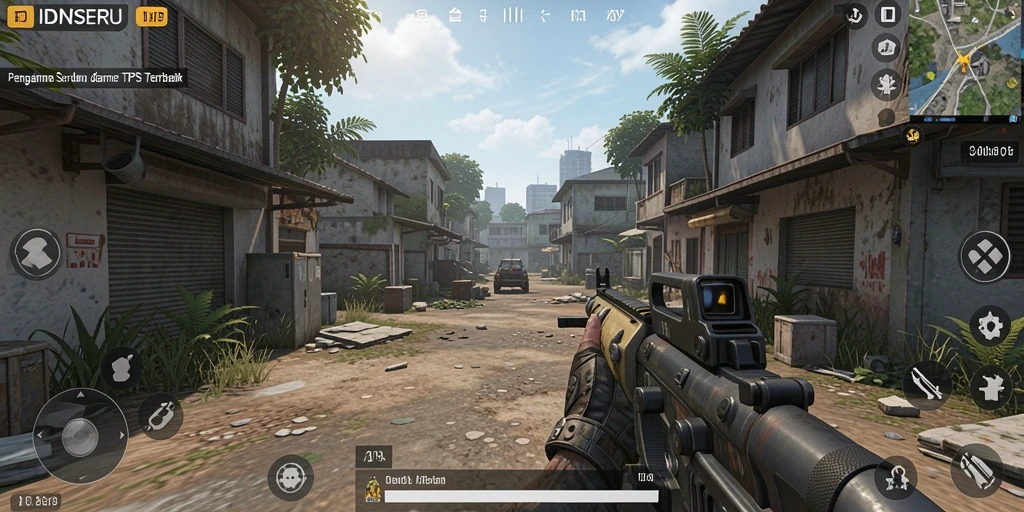 Tampilan gameplay seru dalam IDNSERU yang menghadirkan aksi tembak-menembak.