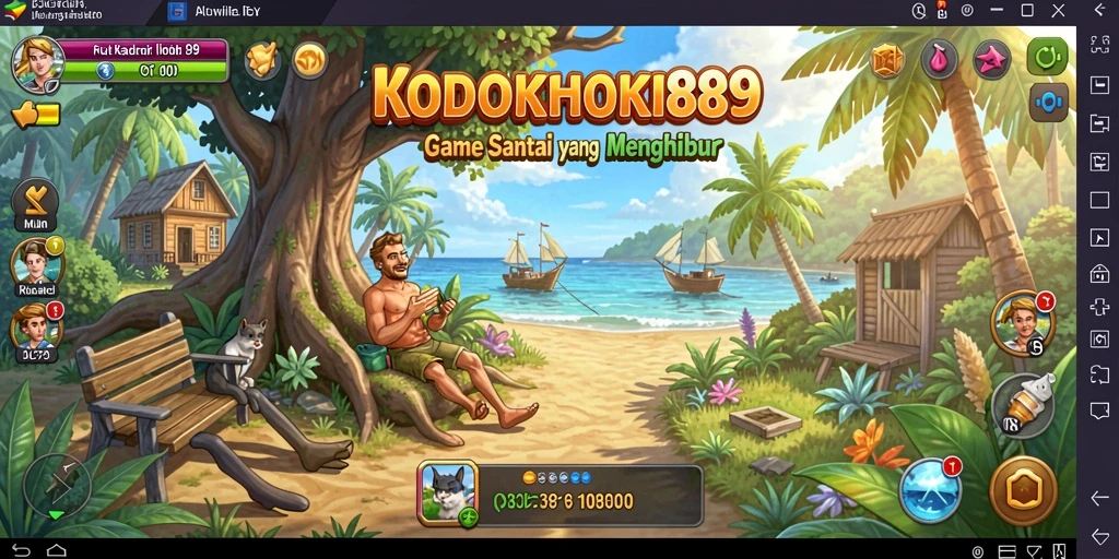 Tampilan gameplay KODOKHOKI889 yang seru dan ceria.