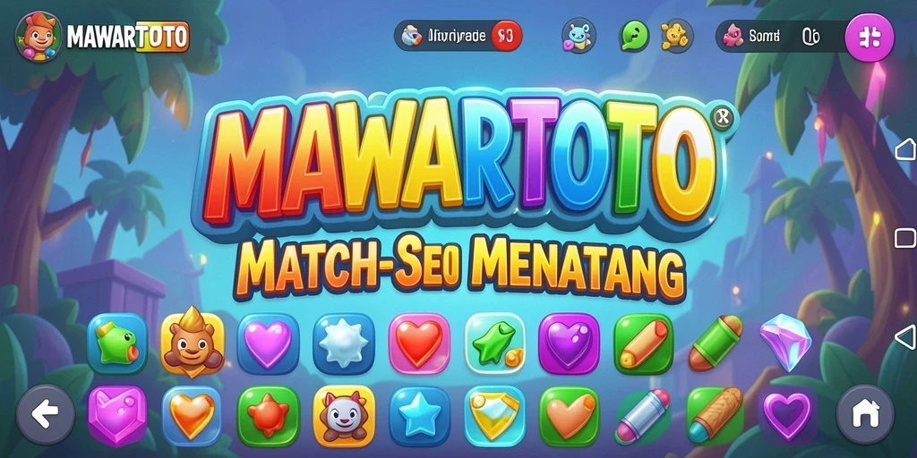 Tampilan gameplay seru MAWARTOTO dalam pertempuran Match-3.