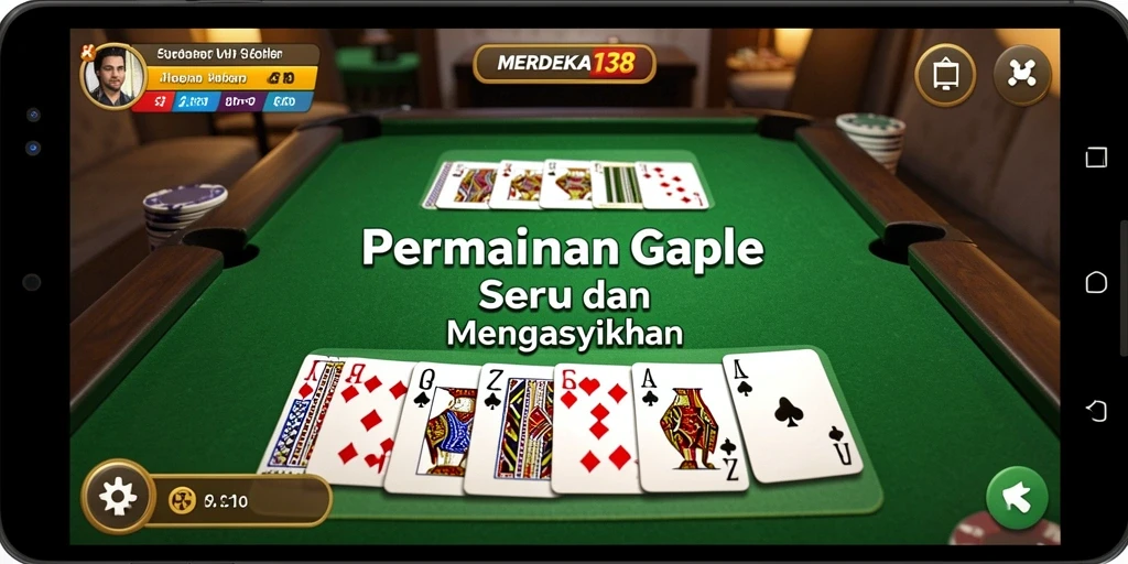Tampilan gameplay seru dan penuh strategi dalam MERDEKA138 Gaple.