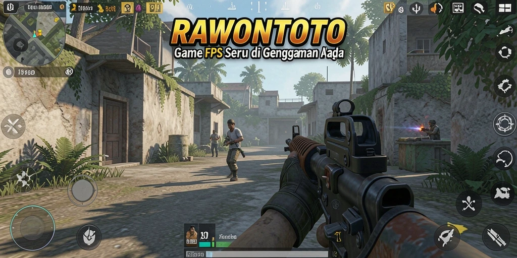 Tangkapan layar menampilkan gameplay seru RAWONTOTO di medan perang.