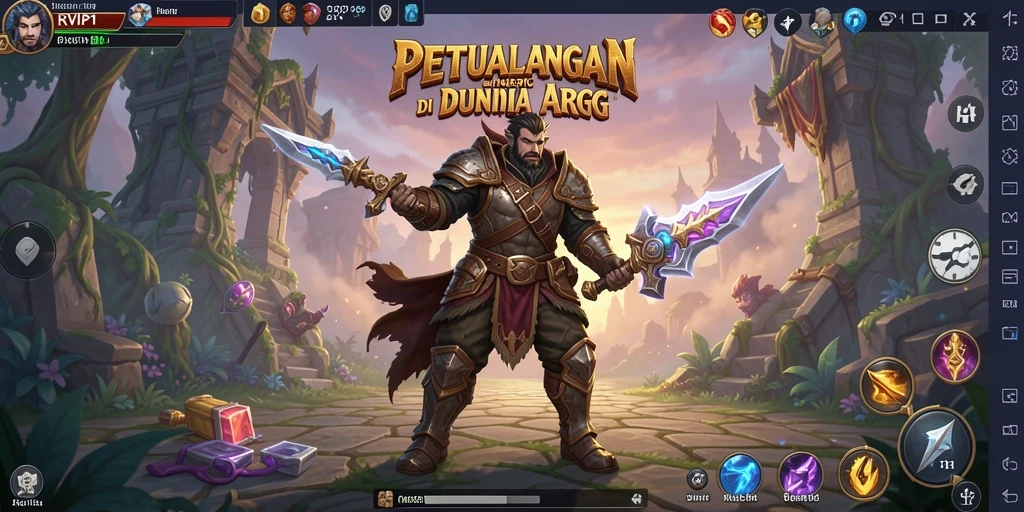 Tangkapan layar menunjukkan aksi seru dalam game ARPG RVIP1.