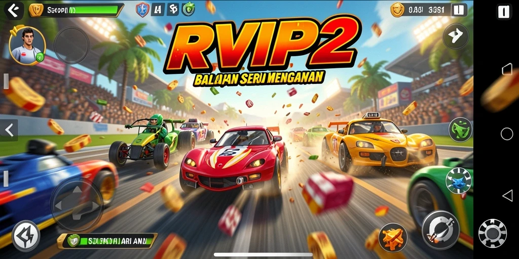 Tampilan gameplay Racing yang mendebarkan dari RVIP2.