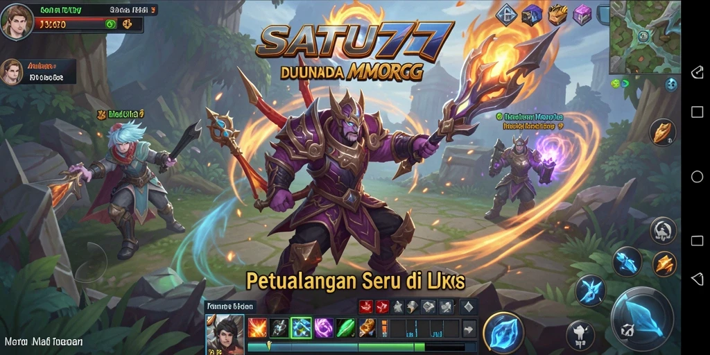 Screenshot gameplay SATU77 dengan pertarungan seru dan karakter yang menarik.