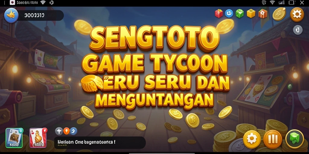 Screenshot gameplay SENGTOTO menampilkan manajemen bisnis yang interaktif.
