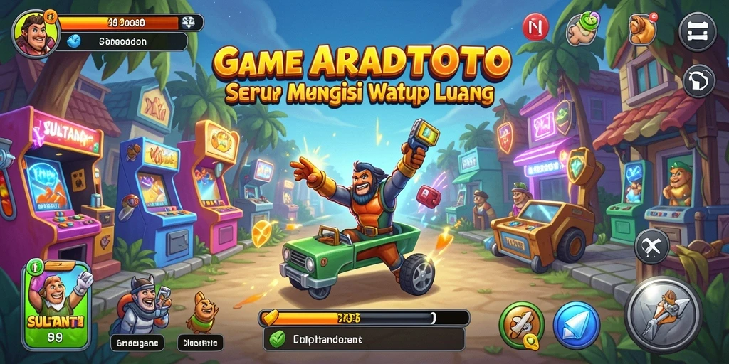 Tampilan gameplay SULTANTOTO yang penuh warna dan dinamis.