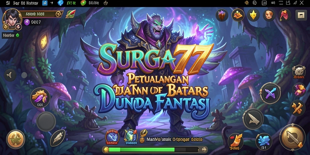 Screenshot utama SURGA77 menampilkan petualangan seru dalam dunia fantasi.