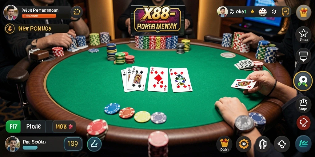 Tampilan menarik dari gameplay seru Poker X88.