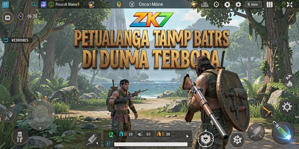 Screenshot gameplay ZK7 menunjukkan keindahan dunia terbuka yang luas.